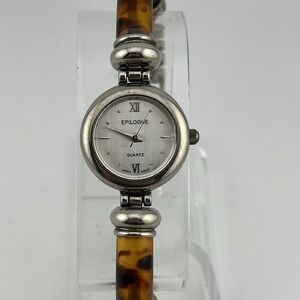 Epilogue Watch Women 23mm Case Tortoise Plastic Band- New Battery